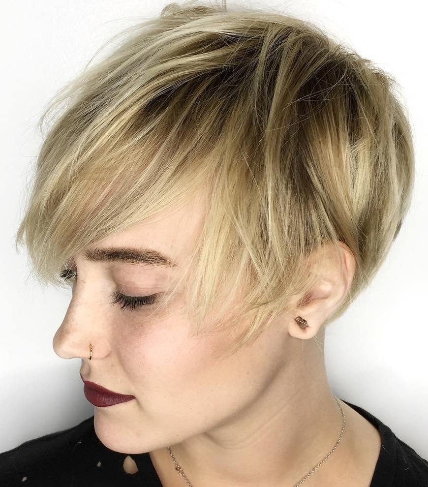 Light Blonde Pixie With Choppy Layers Light Blonde Pixie With Choppy Layers — Classy Textured Pixie