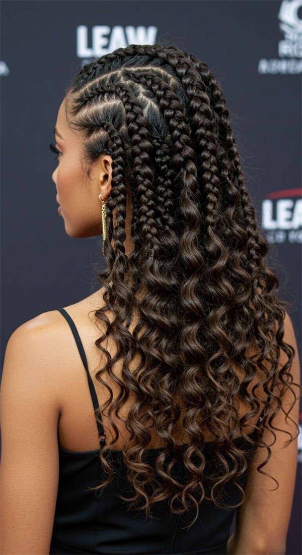 Thick Braids With Loose Voluminous Curls — Classy Tribal Braids Hairstyles