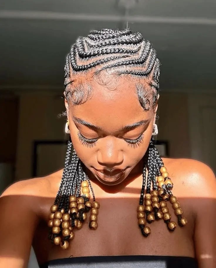 Shoulder Length Braids With Gold Beads — Classy Tribal Braids Hairstyles