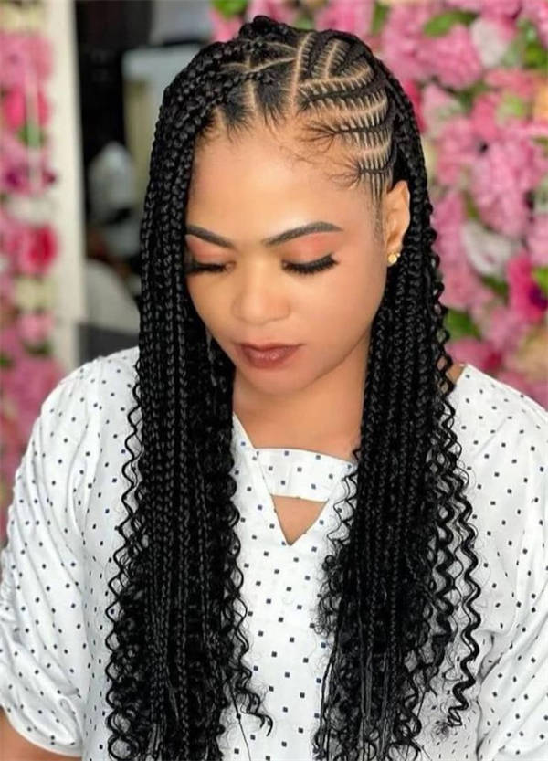 Thin Box Braids With Wavy Ends — Classy Tribal Braids Hairstyles