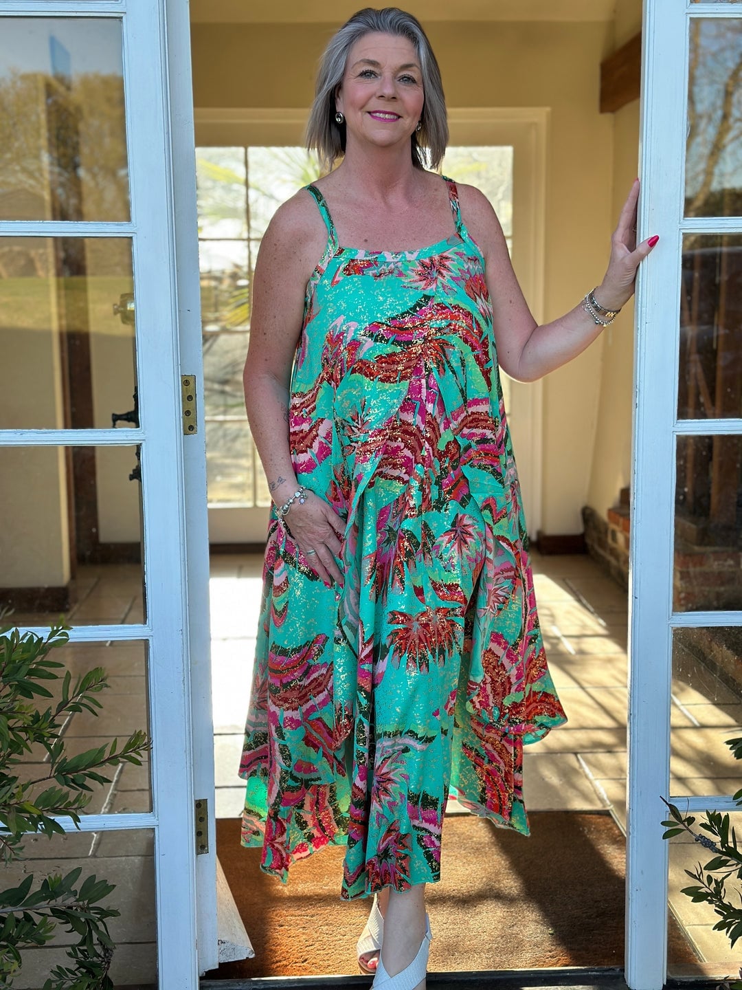Teal Maxi Dress Tropical Floral Print Teal Maxi Dress Tropical Floral Print — Classy Tropical Outfits