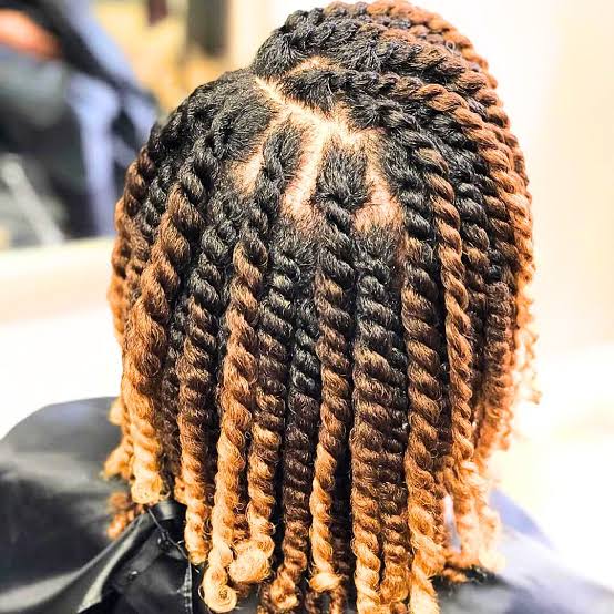 Collarbone Twists With Caramel Highlights Collarbone Twists With Caramel Highlights — Classy Two Strand Twists Natural Hair