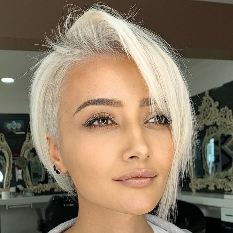 Platinum Blonde Bob With Asymmetrical Undercut — Classy Undercut Hairstyles