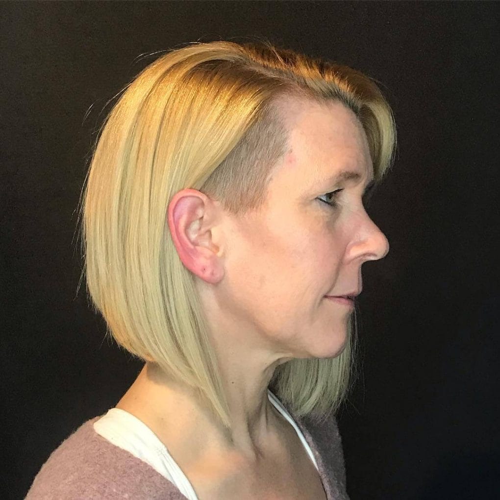 Blonde Bob With Shaved Side Undercut — Classy Undercut Hairstyles