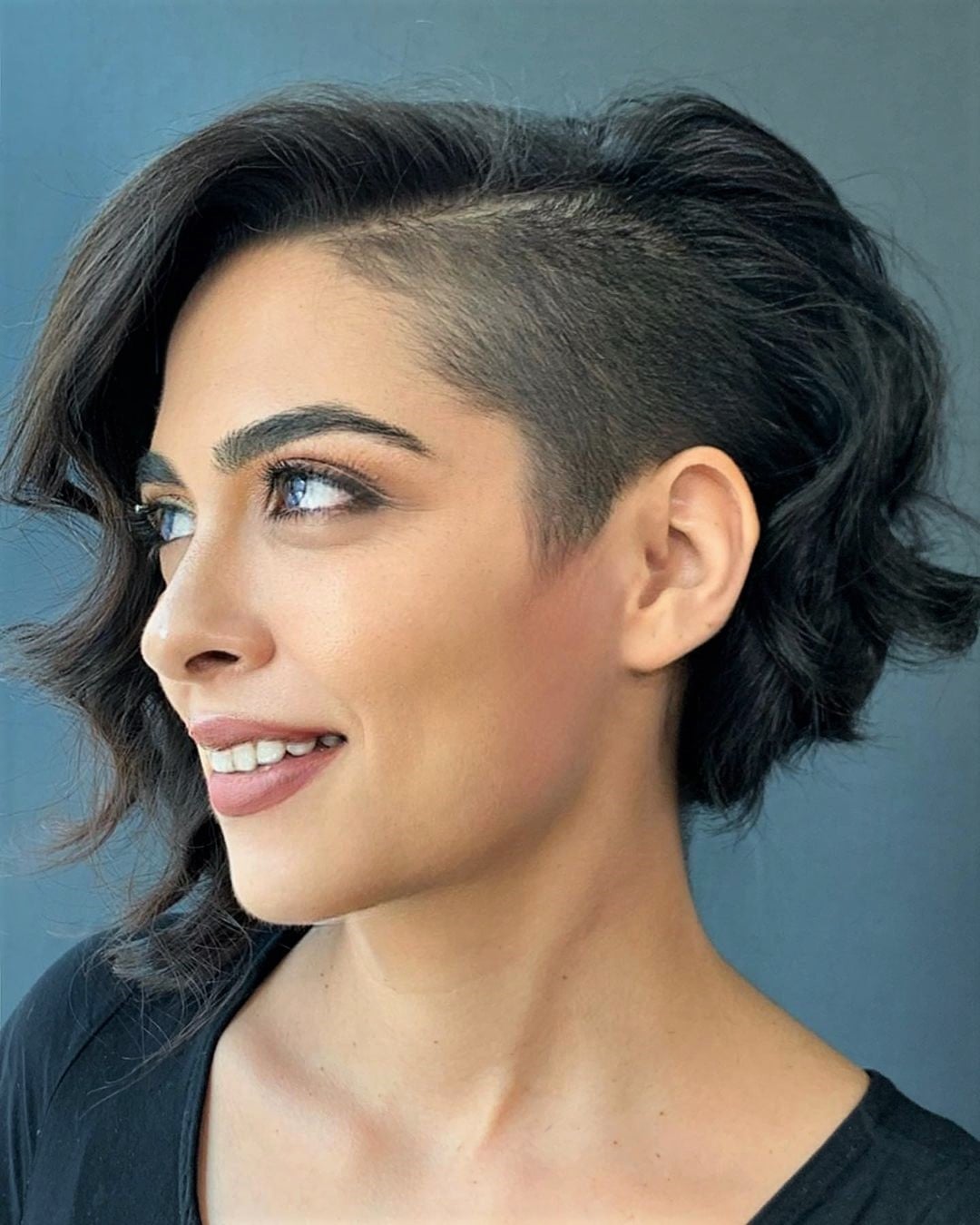 Dark Brown Wavy Bob With Undercut — Classy Undercut Hairstyles
