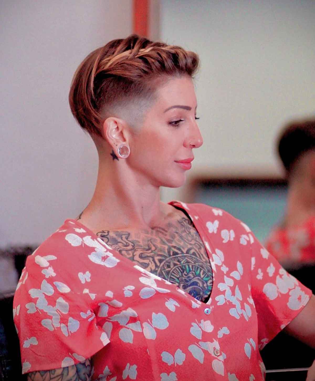 Blonde Pixie With Braided Undercut Detail — Classy Undercut Hairstyles