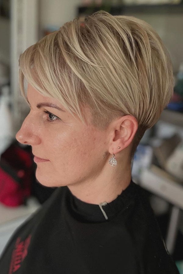 Ash Blonde Pixie With Clean Undercut — Classy Undercut Hairstyles