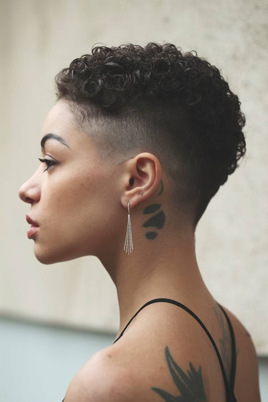 Thick Curly Pixie With Faded Undercut — Classy Undercut Hairstyles