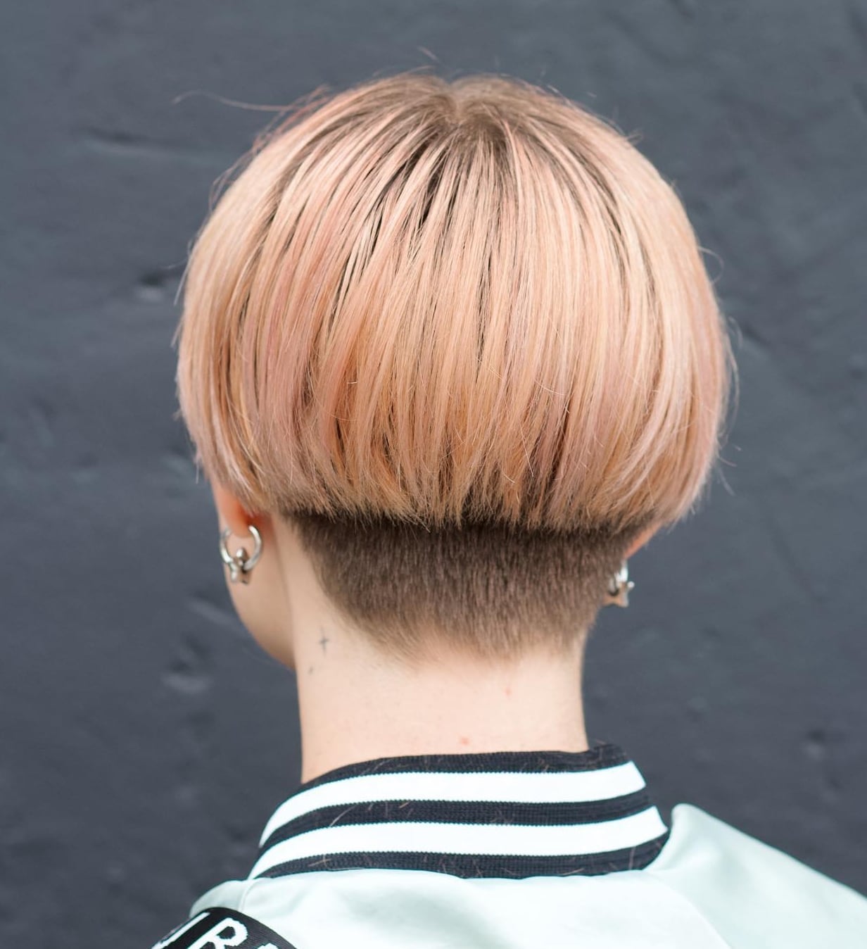 Peach Bob With Gradient Undercut Fade — Classy Undercut Hairstyles