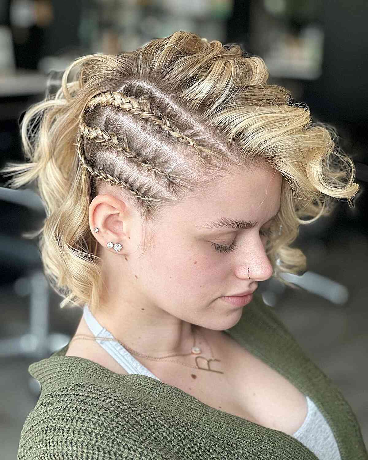 Platinum Side Braids With Textured Volume Platinum Side Braids With Textured Volume — Classy Viking Braids