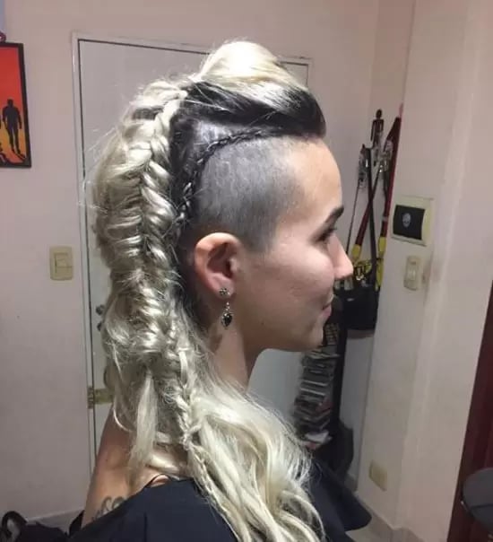 Platinum Undercut With Fishtail Braids Platinum Undercut With Fishtail Braids — Classy Viking Braids