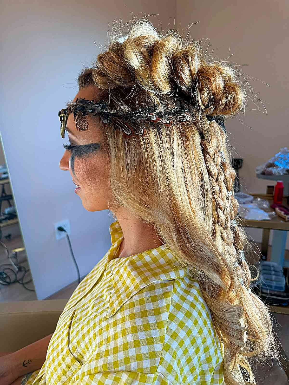 Collarbone Braided Updo With Crown Collarbone Braided Updo With Crown — Classy Viking Braids