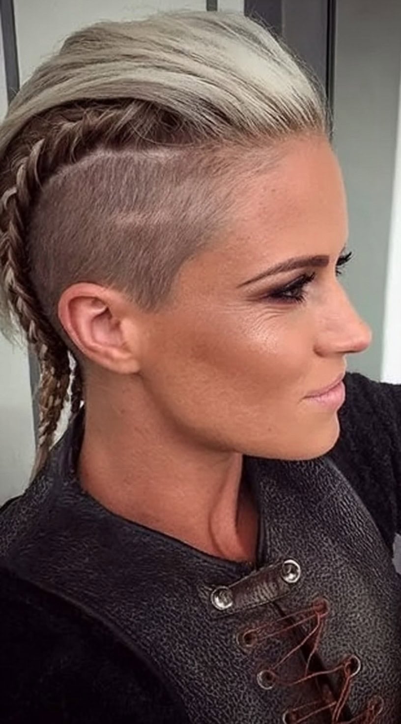 Shoulder Length Braided Mohawk Undercut Shoulder Length Braided Mohawk Undercut — Classy Viking Braids