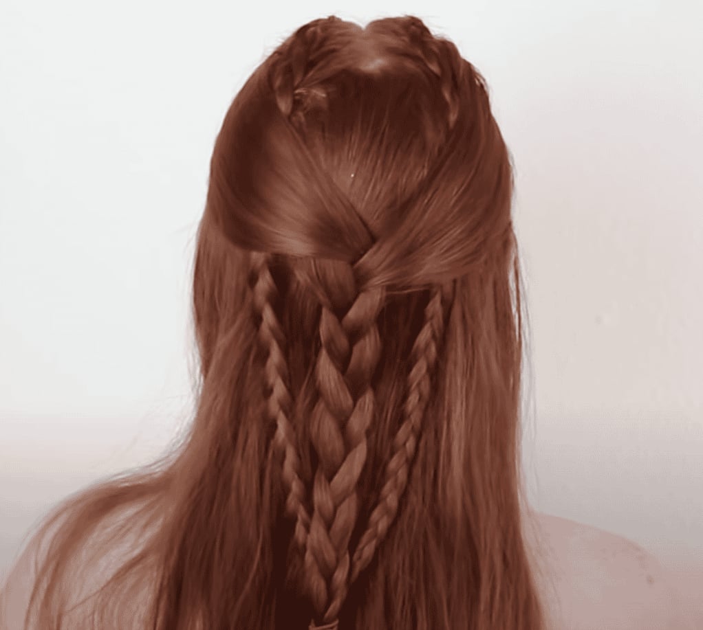 Auburn Half Up Half Down With Braids Auburn Half Up Half Down With Braids — Classy Viking Braids