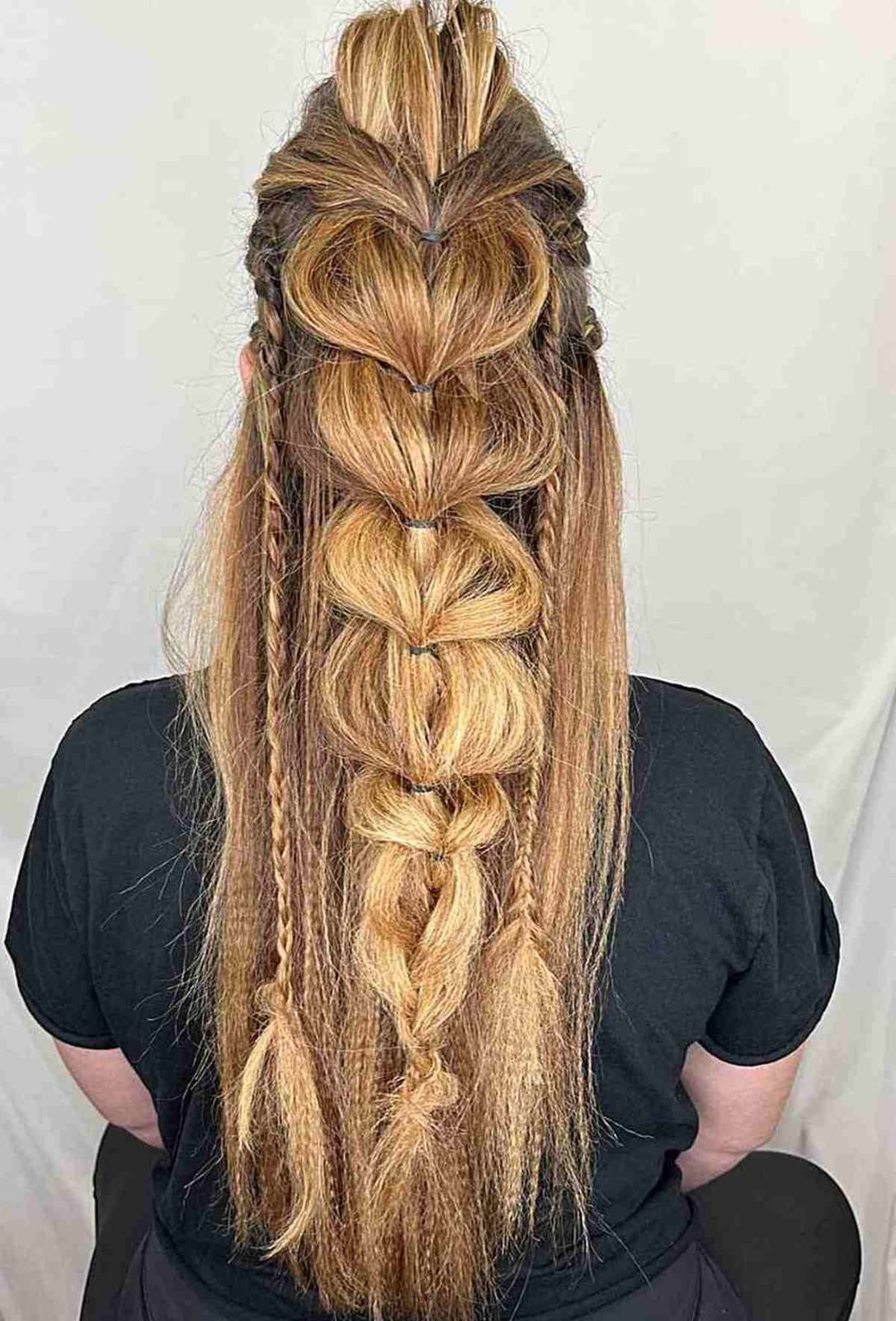 Blonde Bubble Braid With Accent Braids Blonde Bubble Braid With Accent Braids — Classy Viking Braids