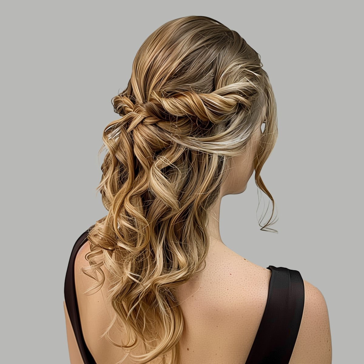 Blonde Balayage Half-Up Half-Down Hairstyle — Classy Volume Hair