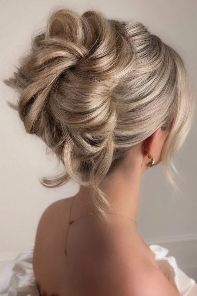 Elegant Ash Blonde Updo With Sculpted Volume — Classy Volume Hair