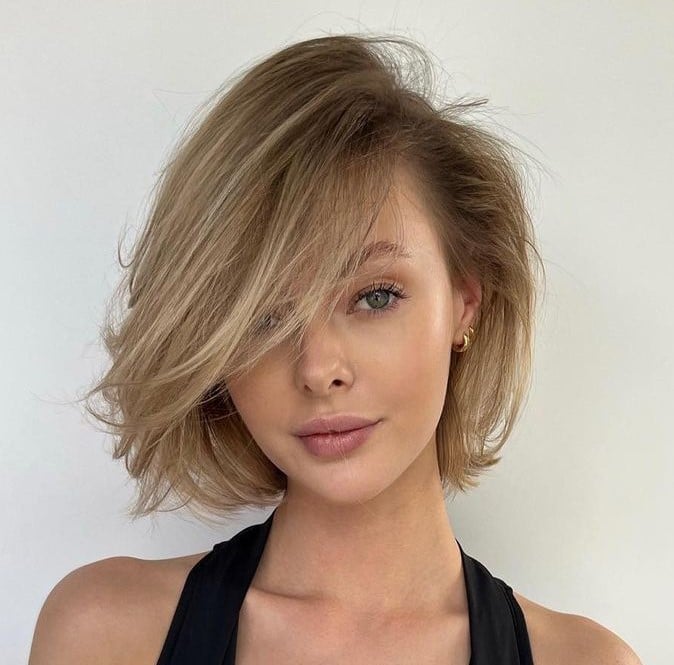 Asymmetrical Bob With Textured Ash Blonde Asymmetrical Bob With Textured Ash Blonde — Classy Volumizing Hair