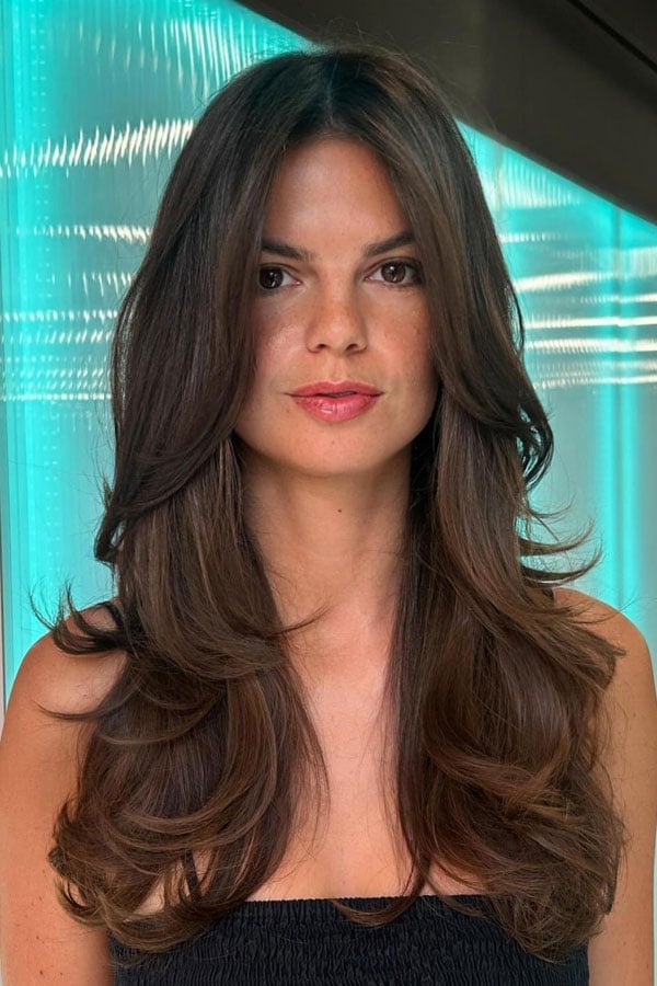 Mid-Back Brunette With Face-Framing Waves Mid-Back Brunette With Face-Framing Waves — Classy Volumizing Hair