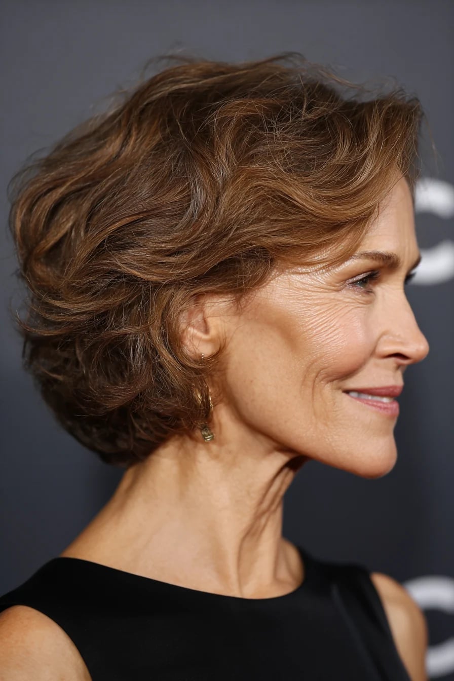 Short Silver Gray Bob With Natural Waves Short Silver Gray Bob With Natural Waves — Classy Wavy Haircuts