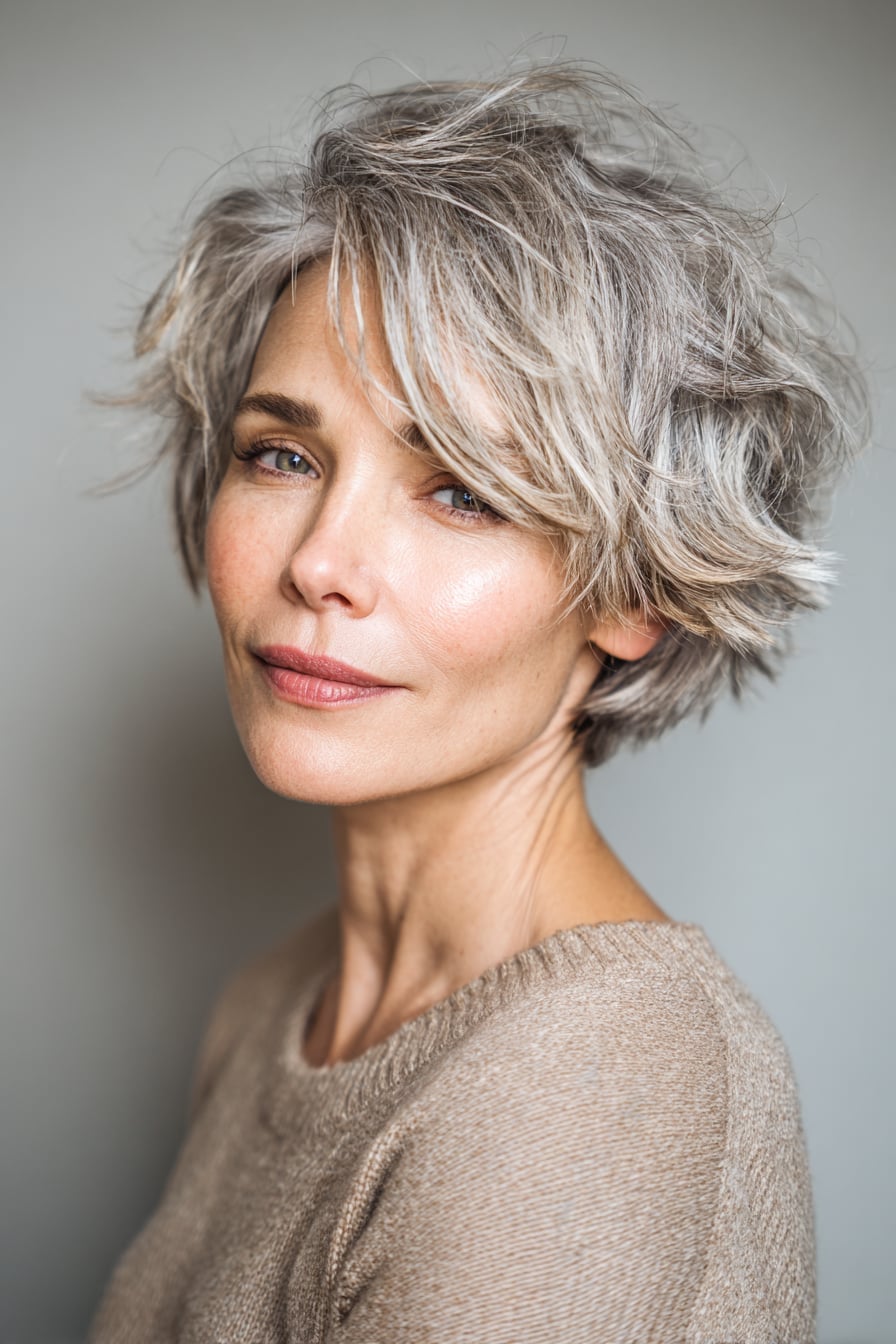 Chin-Length Layered Bob With Wispy Bangs Chin-Length Layered Bob With Wispy Bangs — Classy Wavy Haircuts