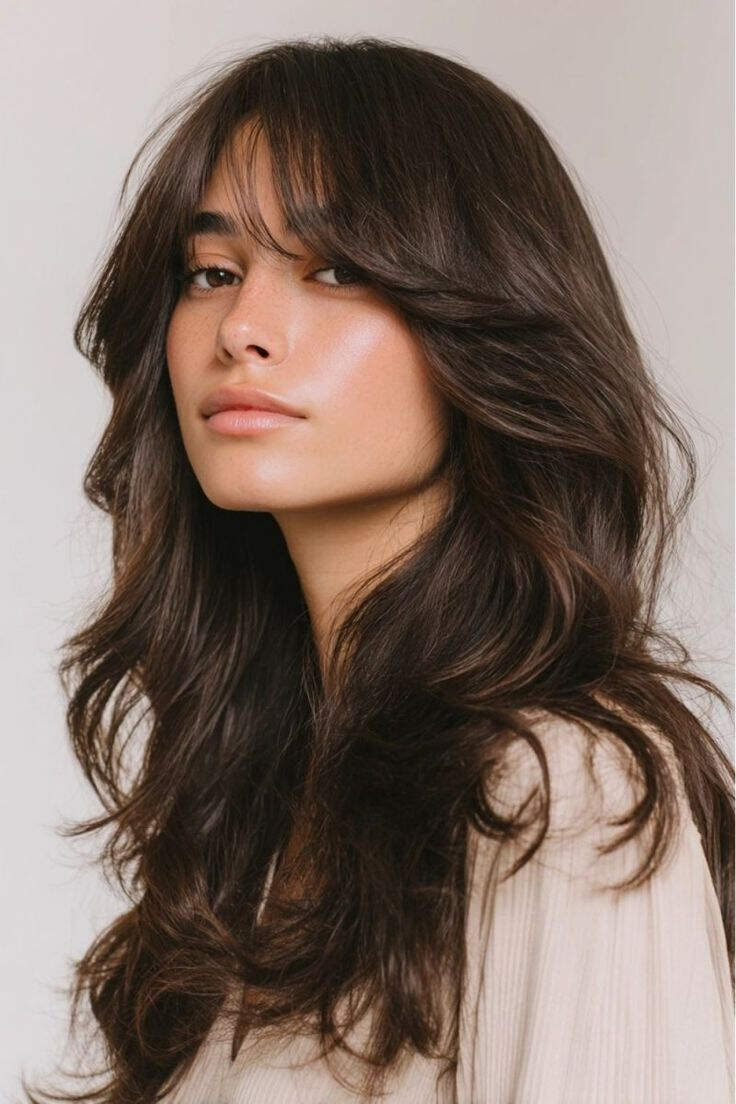Voluminous Collarbone Waves With Curtain Bangs Voluminous Collarbone Waves With Curtain Bangs — Classy Wavy Haircuts
