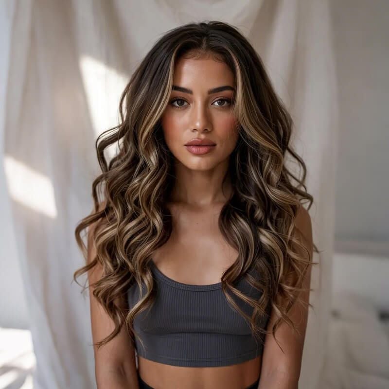 Mid-Back Layers With Blonde Balayage Waves Mid-Back Layers With Blonde Balayage Waves — Classy Wavy Haircuts