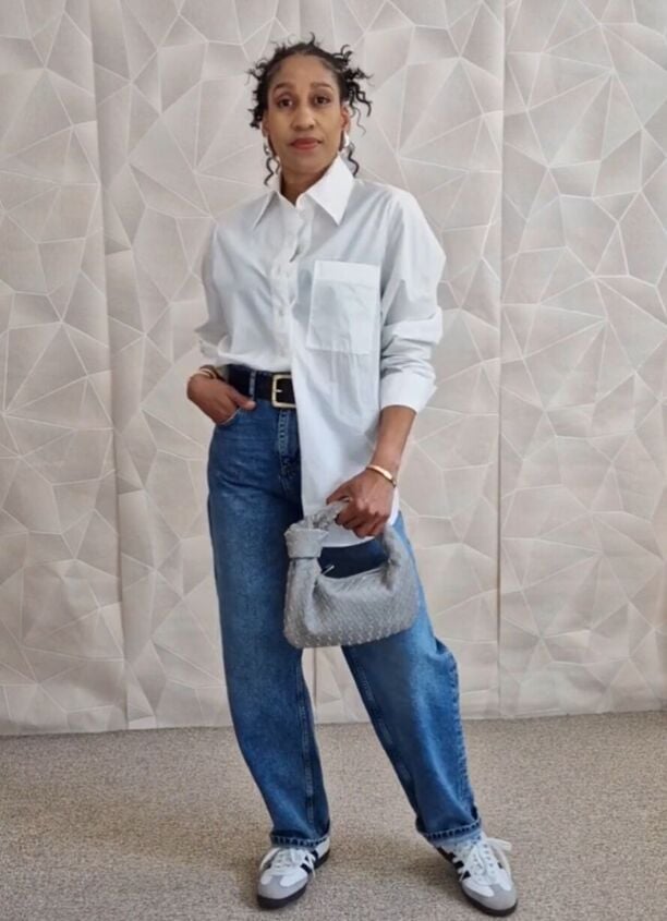 Collared Shirt With Relaxed Jeans Collared Shirt With Relaxed Jeans — Classy White Blouse Outfit