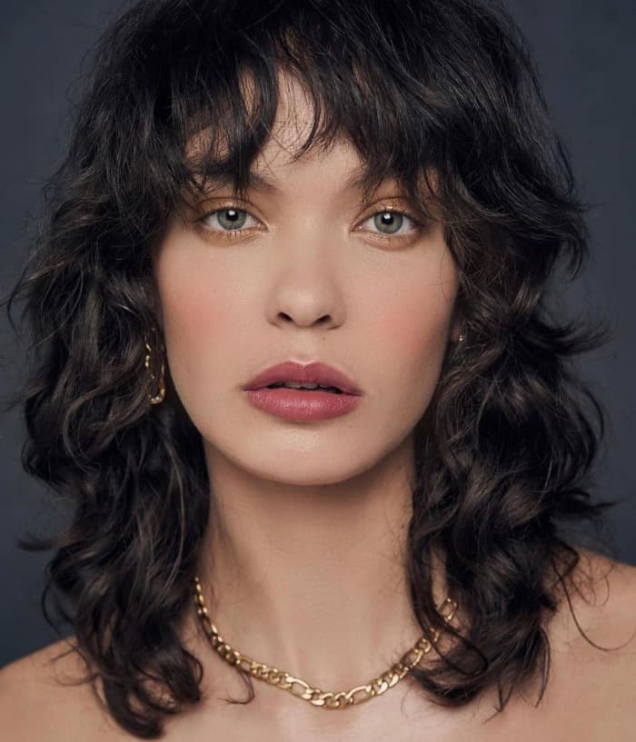 Dark Brown Wolf Cut With Shaggy Bangs — Classy Wolf Cut Hair