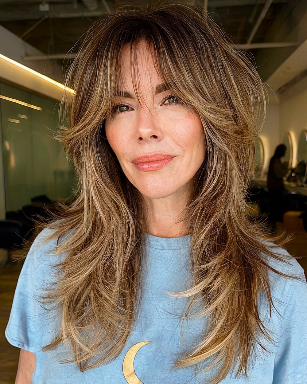 Honey Blonde Collarbone Wolf Cut With Balayage — Classy Wolf Cut Hair