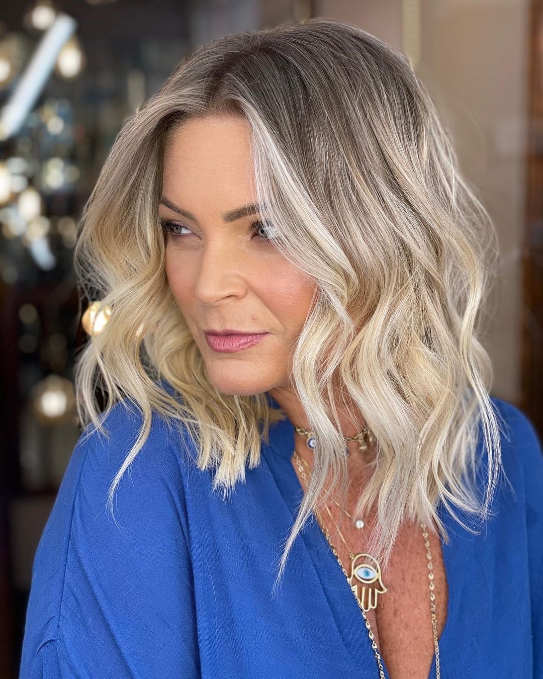 Collarbone Lob With Ash Blonde Highlights and Wavy Fine Collarbone Lob With Ash Blonde Highlights and Wavy Fine — Classy Yellow Highlights