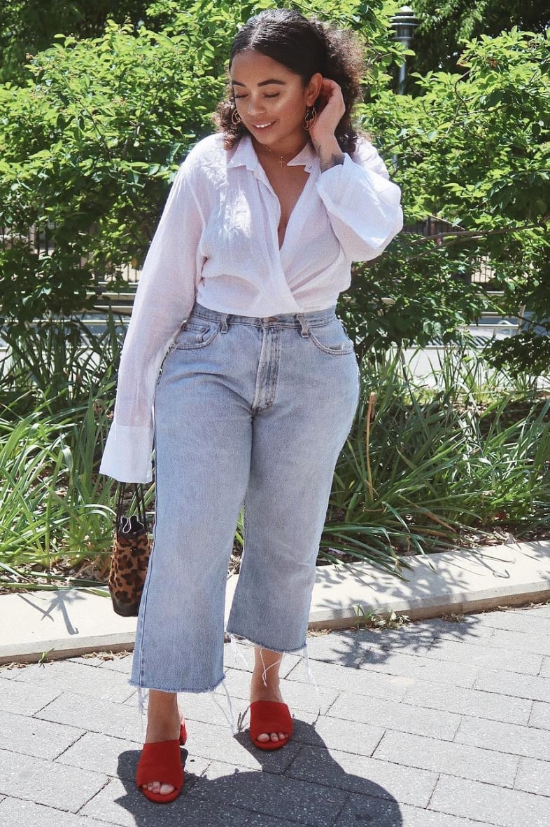 Cropped Jeans with Wrap Blouse and Leopard Bag Cropped Jeans with Wrap Blouse and Leopard Bag — Classy Zoo Outfits