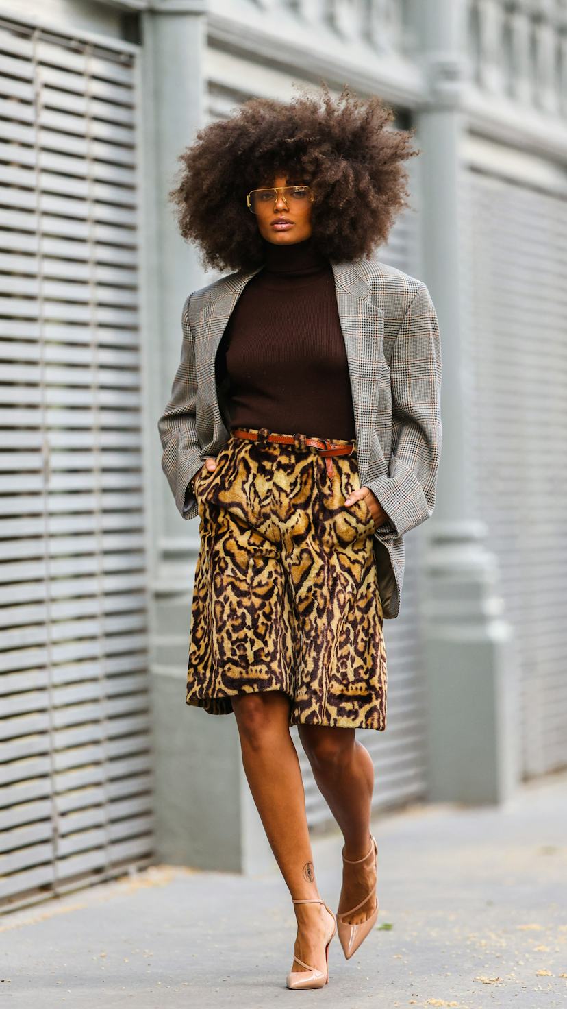 Leopard Print Velvet Shorts and Plaid Blazer Leopard Print Velvet Shorts and Plaid Blazer — Classy Zoo Outfits