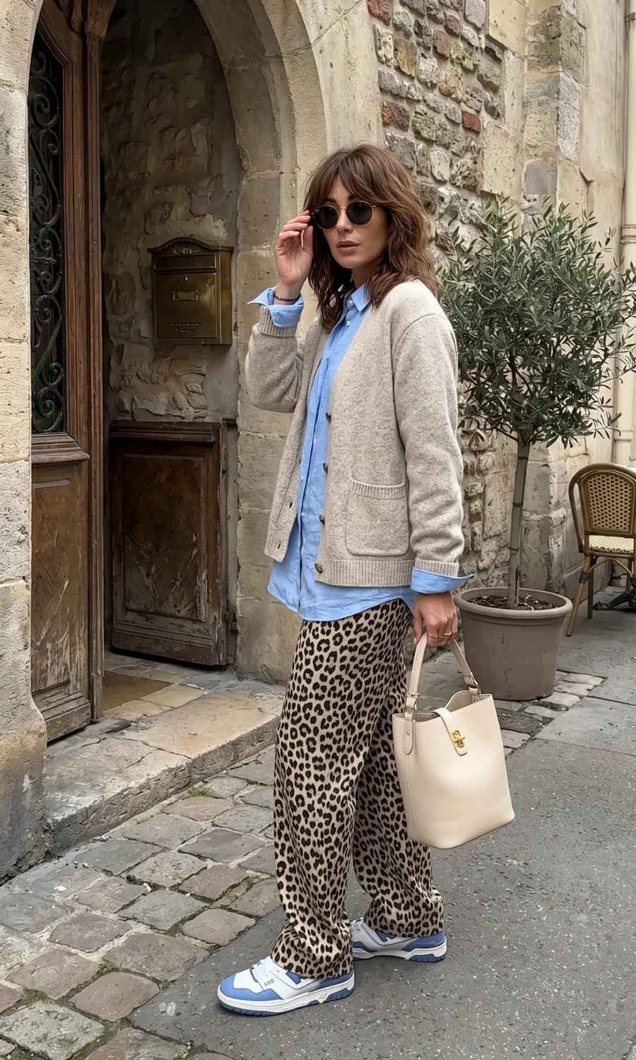 Leopard Print Trousers with Cardigan Leopard Print Trousers with Cardigan — Classy Zoo Outfits