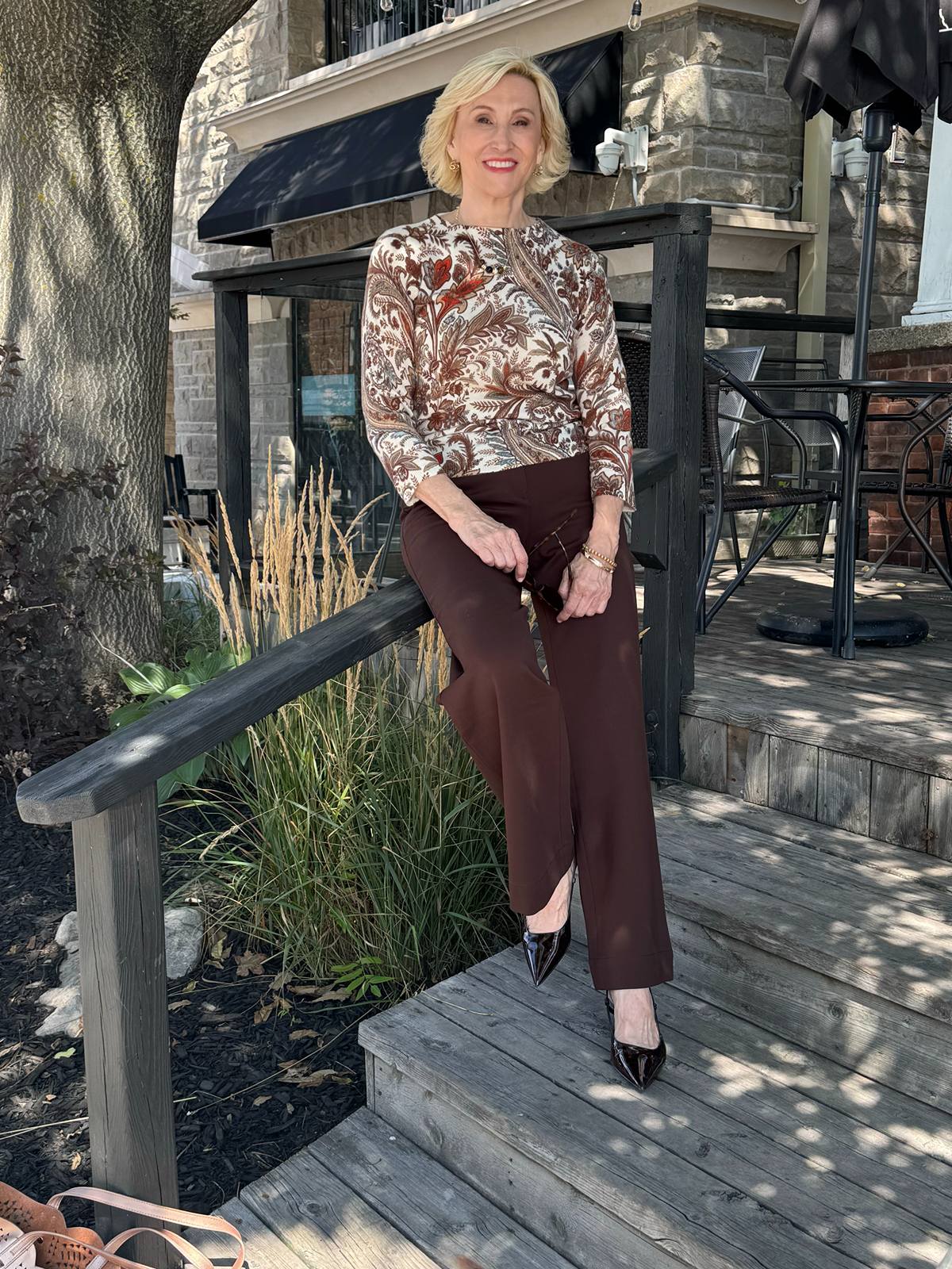Paisley Print Top and Wide-Leg Trousers Paisley Print Top and Wide-Leg Trousers — Classy Zoo Outfits