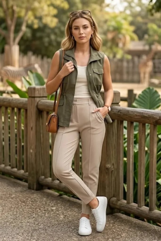 Olive Green Utility Vest and Tank Olive Green Utility Vest and Tank — Classy Zoo Outfits