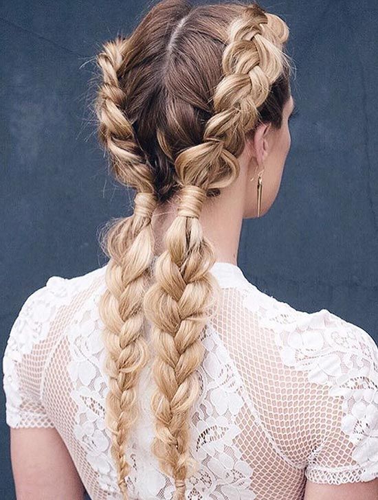 Mid-Back Blonde Double Dutch Braids Mid-Back Blonde Double Dutch Braids — Cute Chic Hairstyles