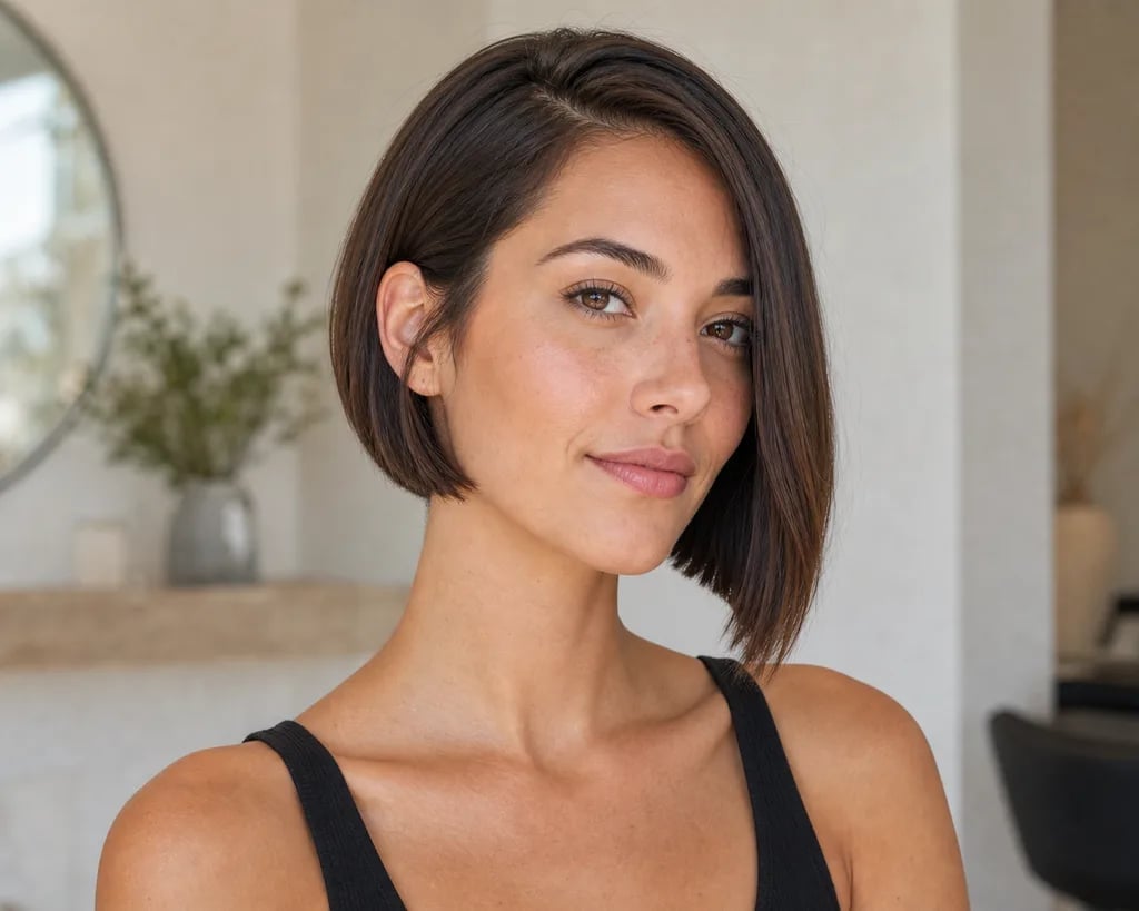 Sleek Dark Brown Blunt Bob Sleek Dark Brown Blunt Bob — Cute Chic Hairstyles
