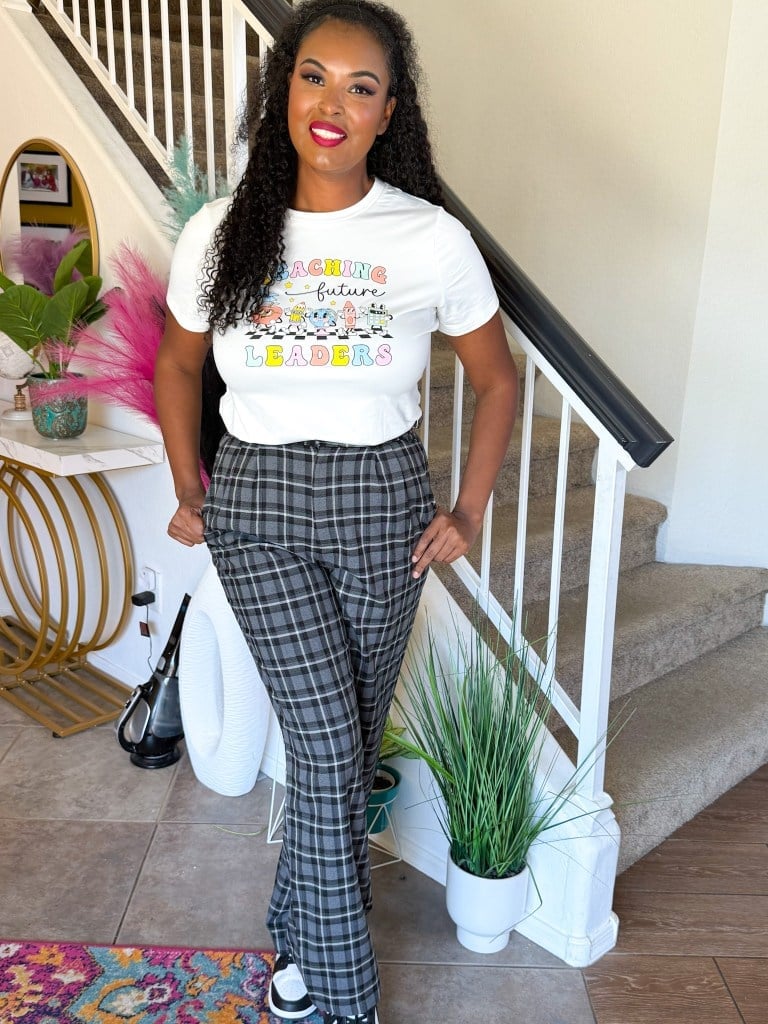 Graphic Tee With Plaid Pants Graphic Tee With Plaid Pants — Cute Outfit Inspo for School