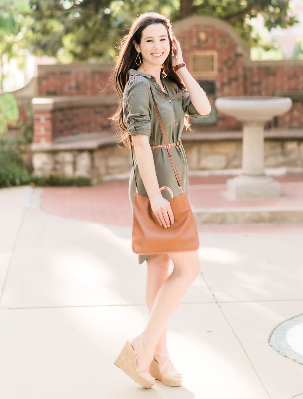 Shirt Dress With Wedge Espadrilles Shirt Dress With Wedge Espadrilles — Cute Outfit Inspo for School