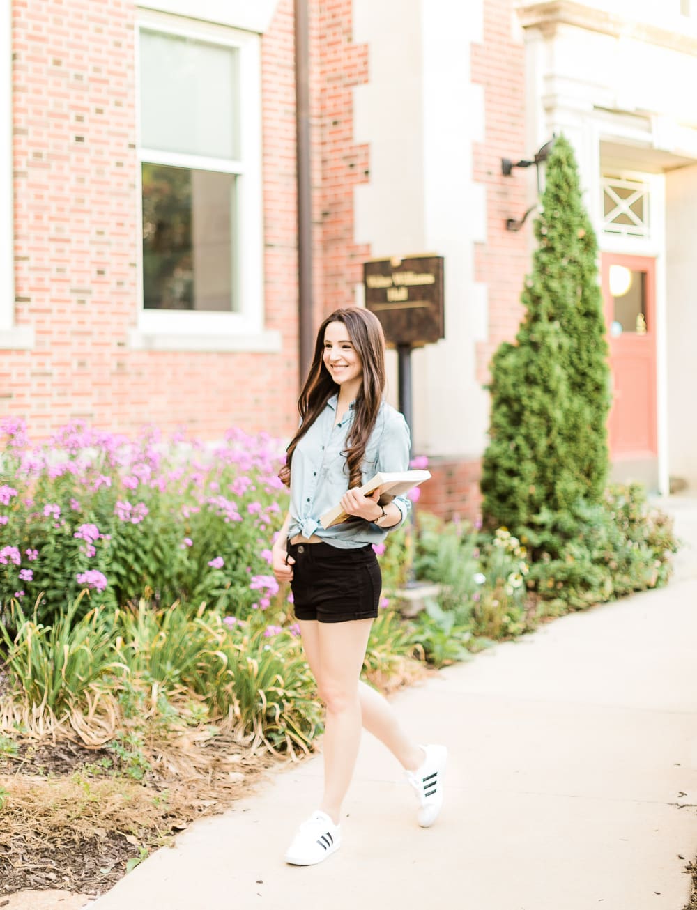 Tied Button-Down With High-Waisted Shorts Tied Button-Down With High-Waisted Shorts — Cute Outfit Inspo for School