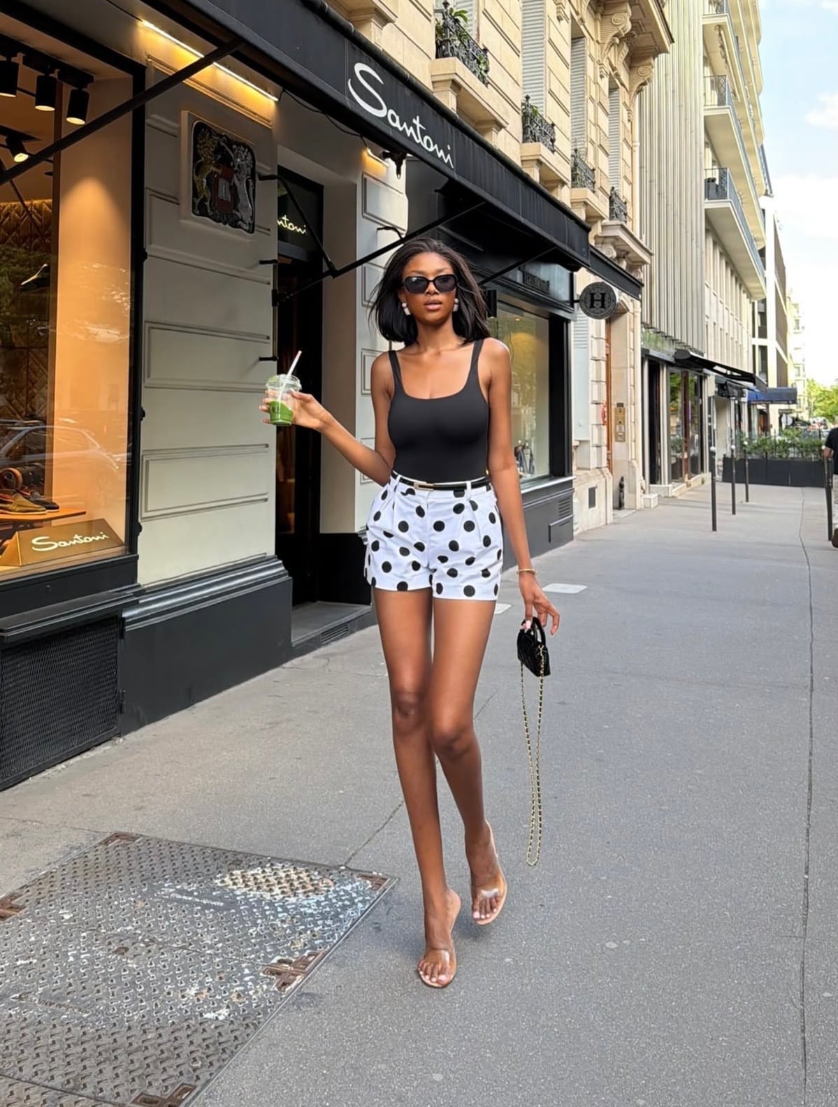 High-waisted Polka Dot Shorts with Tank Top High-waisted Polka Dot Shorts with Tank Top — Cute Polka Dot Outfits