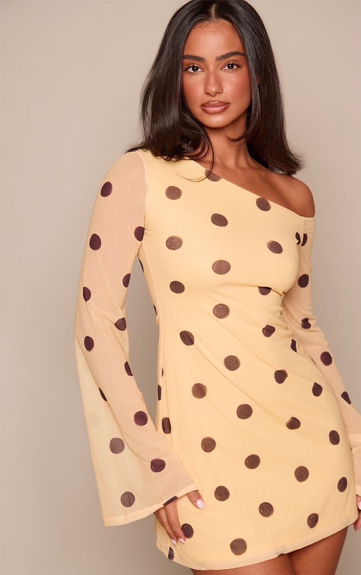 Pale Yellow Sheer Mesh Polka Dot Mini Dress Pale Yellow Sheer Mesh Polka Dot Mini Dress — Cute Polka Dot Outfits