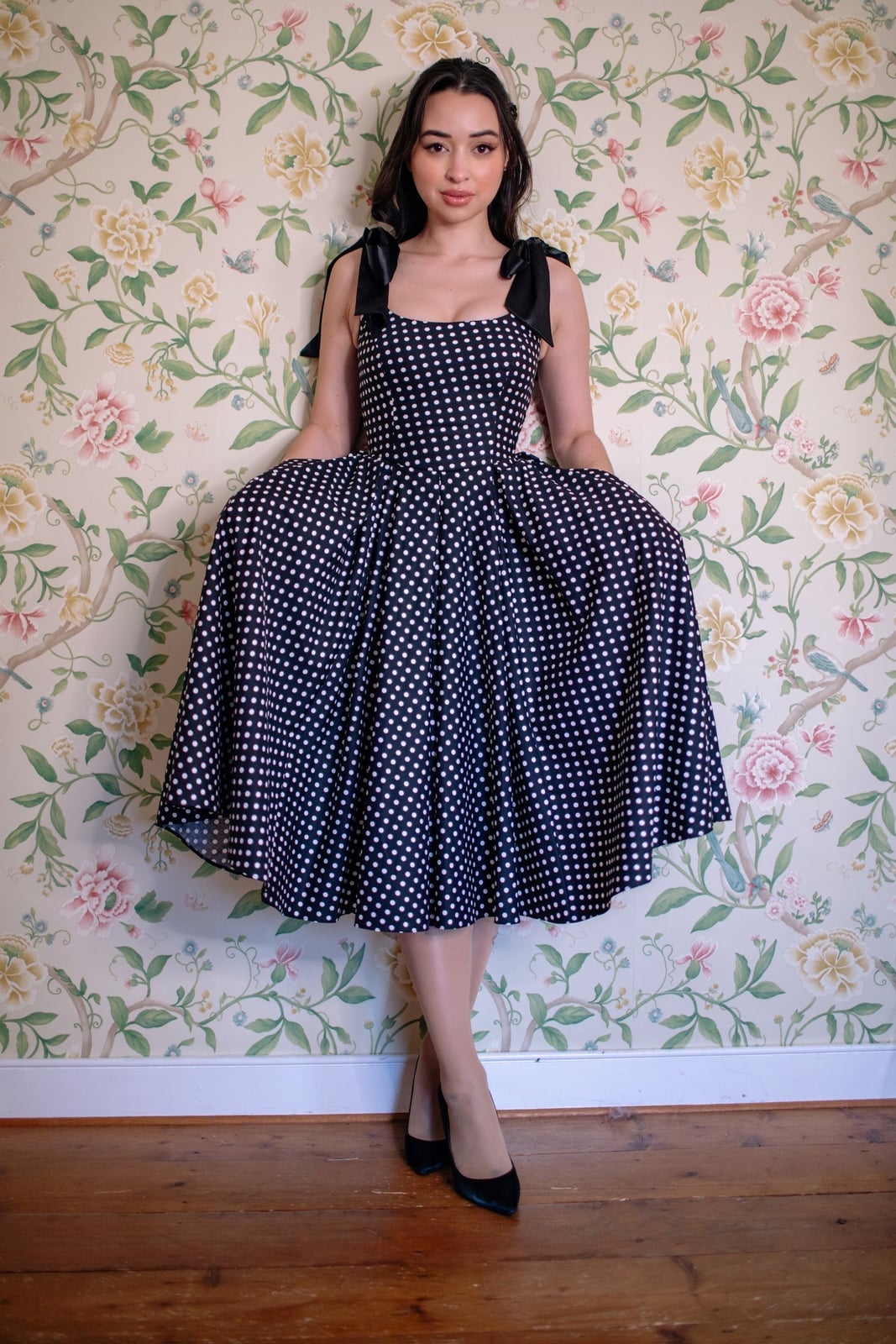 Black and White Polka Dot Fit-And-Flare Dress Black and White Polka Dot Fit-And-Flare Dress — Cute Polka Dot Outfits