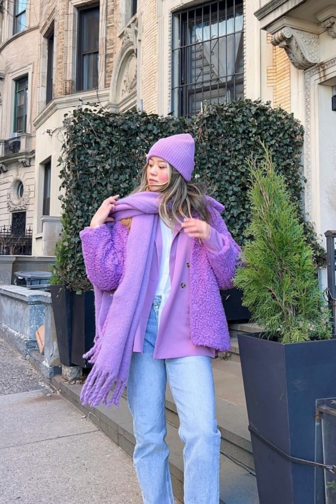 Oversized Lavender Teddy Coat for Winter Warmth Oversized Lavender Teddy Coat for Winter Warmth — Cute Purple Outfits