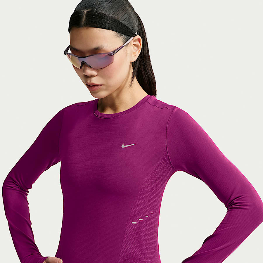 Purple Long-Sleeve Top with Textured Panels Purple Long-Sleeve Top with Textured Panels — Cute Running Outfits