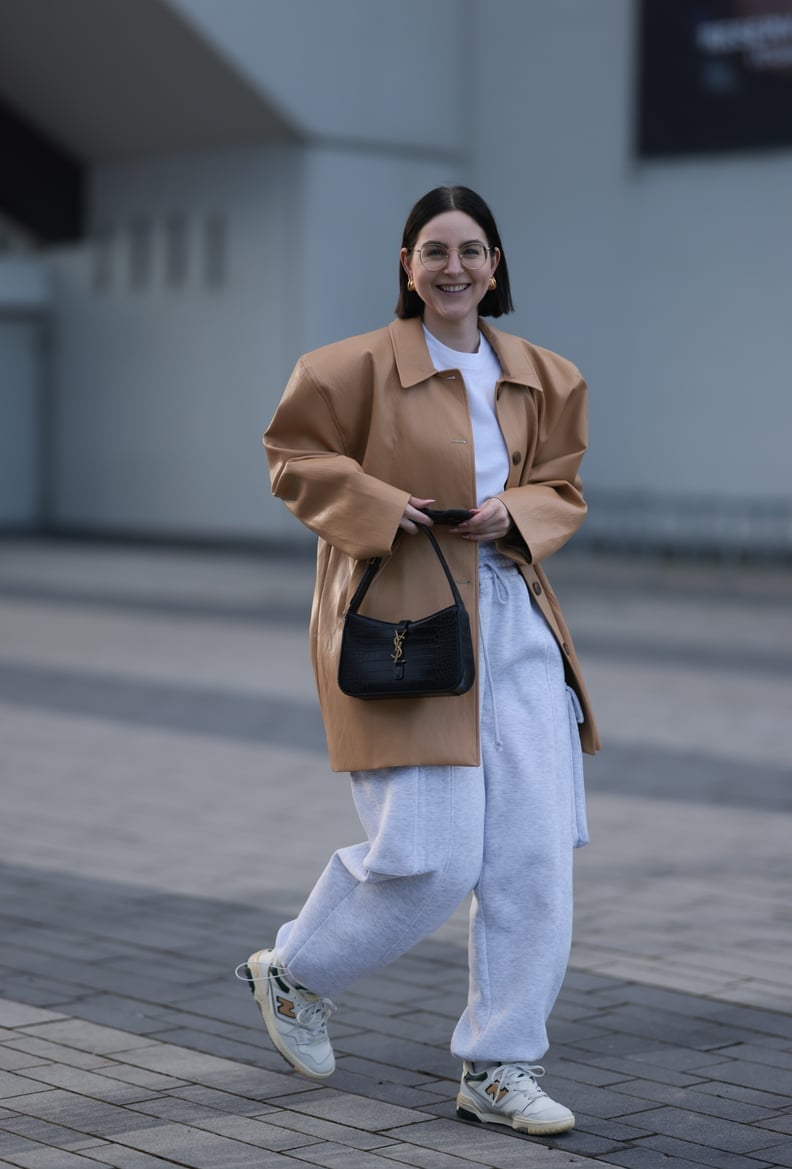 Light Gray Sweatpants With Tan Jacket Light Gray Sweatpants With Tan Jacket — Cute Sweatpants Outfit Inspo