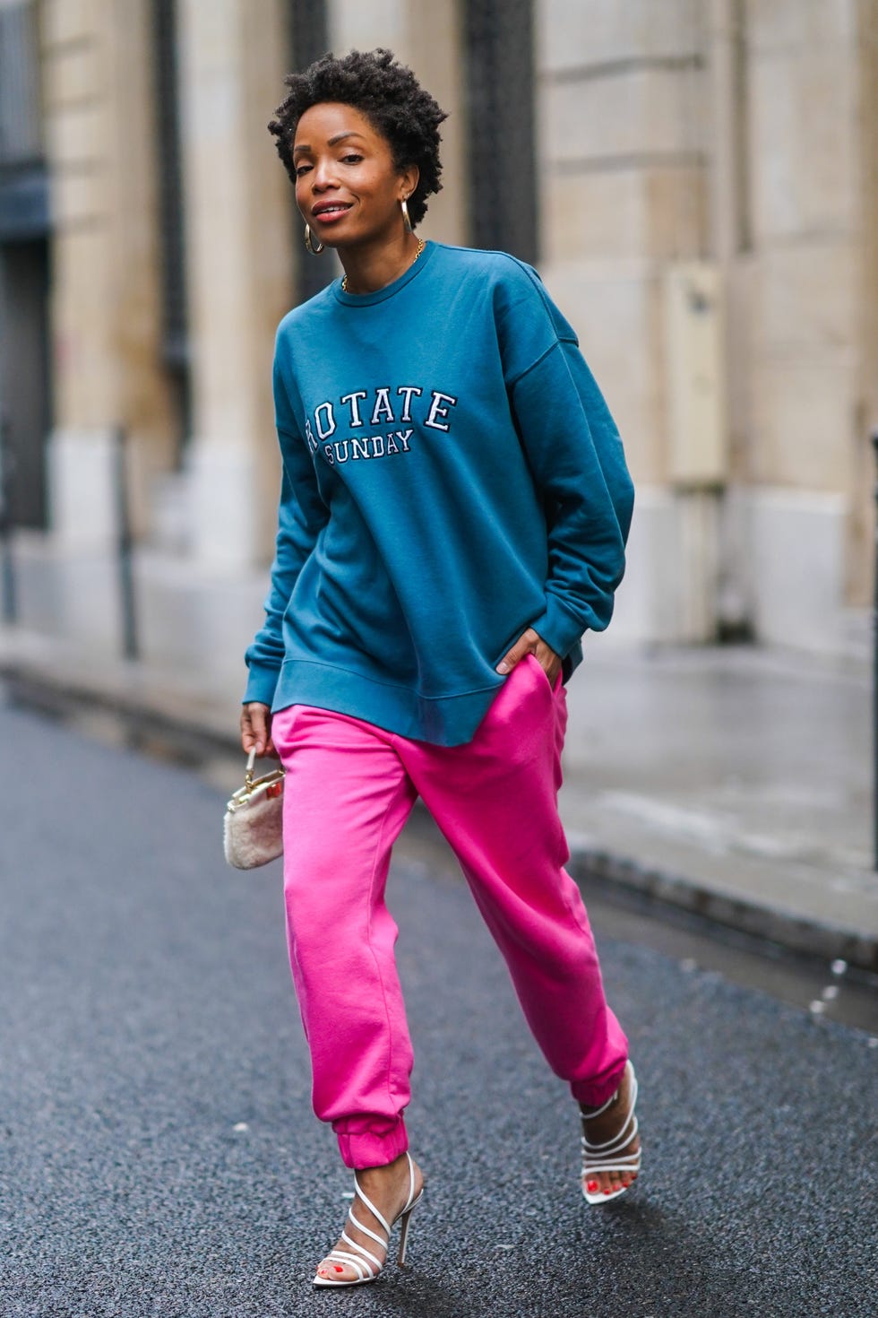 Hot Pink Sweatpants With Graphic Top Hot Pink Sweatpants With Graphic Top — Cute Sweatpants Outfit Inspo