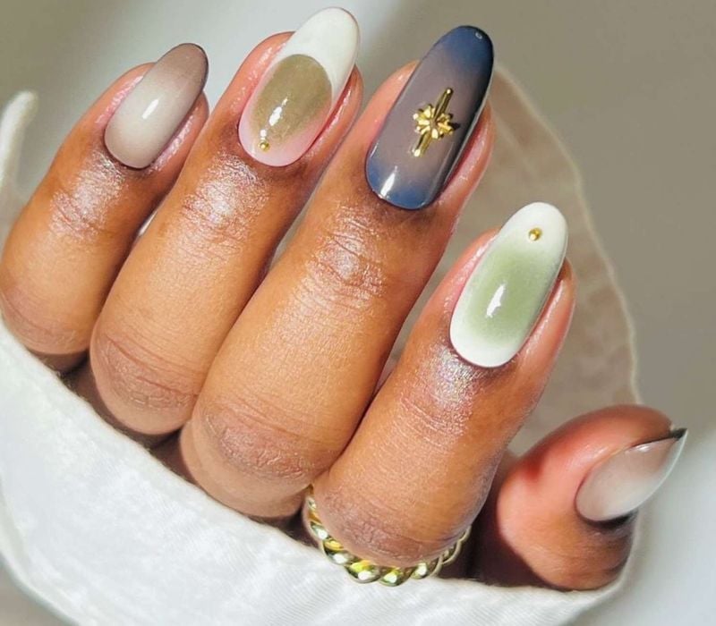 Long Oval Gradient Cat Eye Nails — Cute Trendy Nails