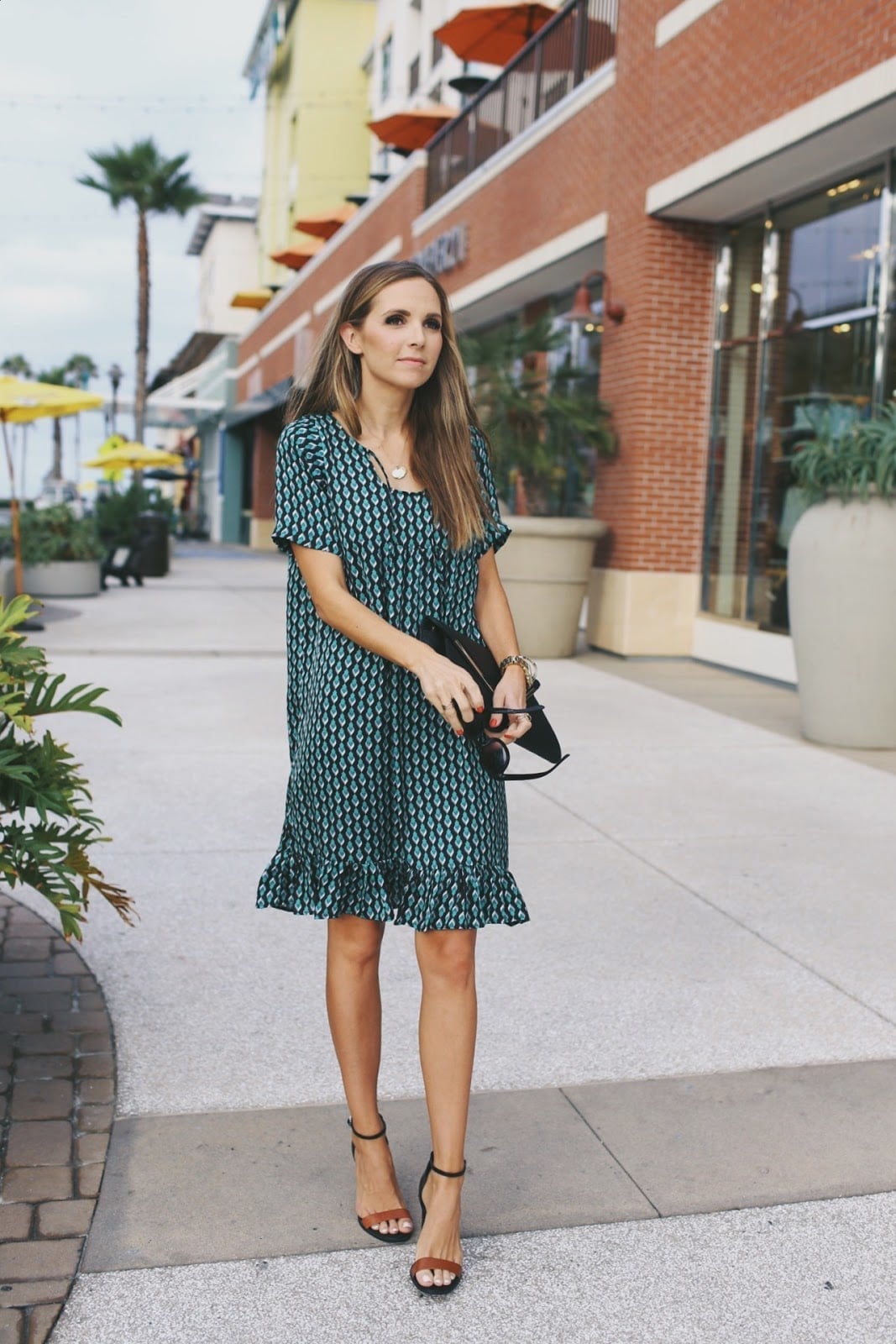 Teal Swing Dress with Ruffle Hem Teal Swing Dress with Ruffle Hem — DIY Dress Designs